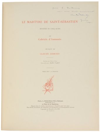Lot #759 Claude Debussy: Rare and beautifully bound score inscribed to his biographer - Image 1