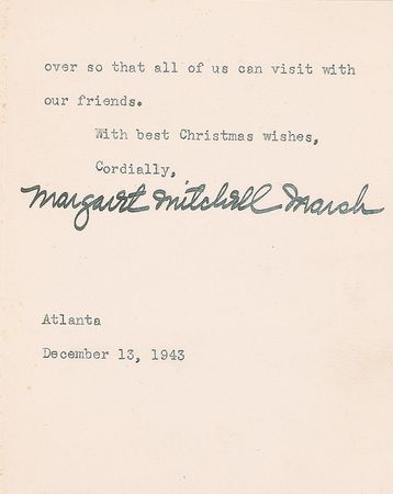 Lot #690 Margaret Mitchell Typed Letter Signed - Image 2
