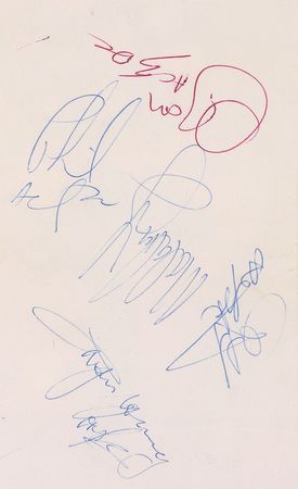 Lot #785 AC/DC: Bon Scott and AC/DC sign during their Highway to Hell tour - Image 1