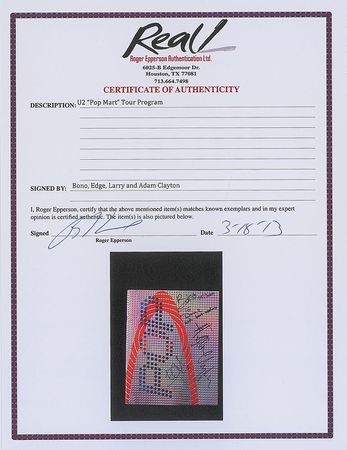 Lot #831 U2: Program from their lavish PopMart tour - Image 2