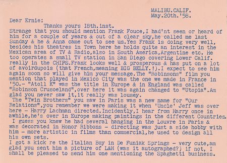 Lot #1003 Stan Laurel Typed Letter Signed - Image 1