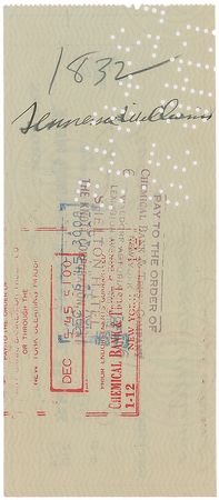 Lot #744 Tennessee Williams: Desirable twice-signed check from the Streetcar Named Desire playwright - Image 2