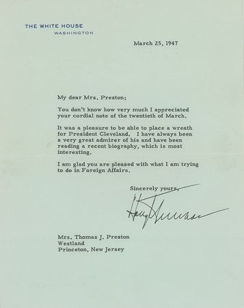 Lot #154 Harry S. Truman Typed Letter Signed - Image 1