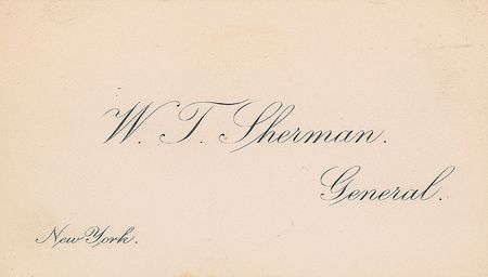 Lot #436 William T. Sherman Calling Card - Image 2