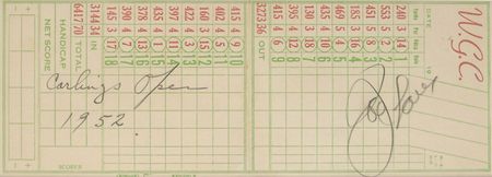 Lot #1102 Joe Louis Golf Scorecard - Image 2