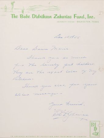 Lot #1085 Babe Didrikson Handwritten Letter Signed - Image 2