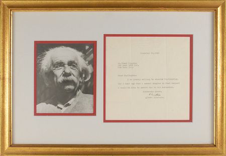 Lot #242 Albert Einstein: To his longtime friend and leader of the Emergency Rescue Committee - Image 1