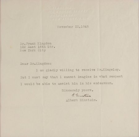 Lot #242 Albert Einstein: To his longtime friend and leader of the Emergency Rescue Committee - Image 2