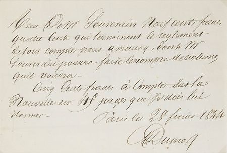 Lot #672 Alexander Dumas, pere Handwritten Letter Signed - Image 2