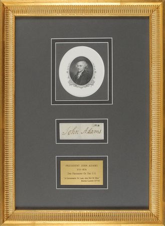 Lot #6 John Adams: Large franking signature of the