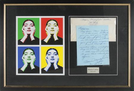 Lot #756 Maria Callas: Scarce handwritten letter from the renowned soprano - Image 1