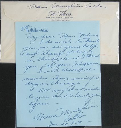 Lot #756 Maria Callas: Scarce handwritten letter from the renowned soprano - Image 2