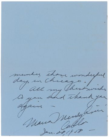 Lot #756 Maria Callas: Scarce handwritten letter from the renowned soprano - Image 4
