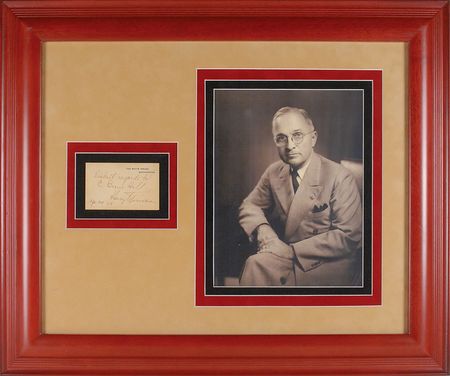 Lot #98 Harry S. Truman White House Card - Image 1