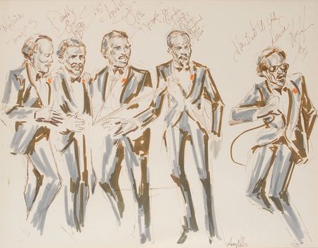 Lot #829 The Temptations: Rare fully signed Temptations sketch - Image 2