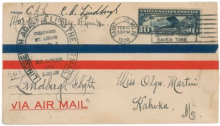 Lot #538 Charles Lindbergh Flown Airmail Cover - Image 2