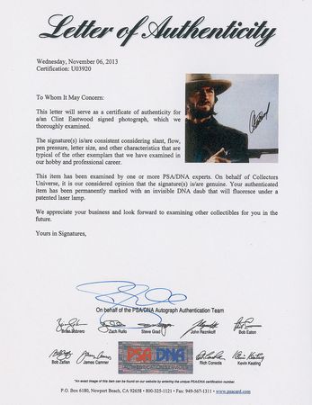 Lot #992 Clint Eastwood Signed Photograph - Image 2
