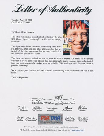 Lot #359 Bill Gates Signed Photograph - Image 2