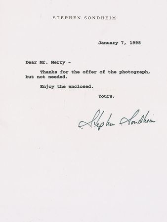 Lot #1024 Stephen Sondheim - Image 1