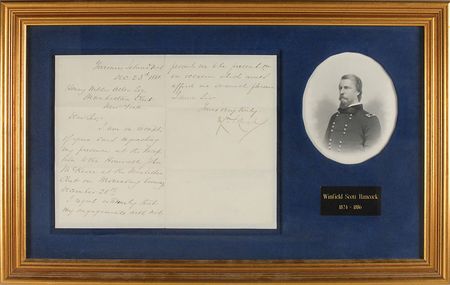 Lot #424 Winfield Scott Hancock Signed Letter - Image 1