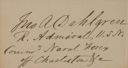 Lot #493 John A. Dahlgren Signature - Image 2