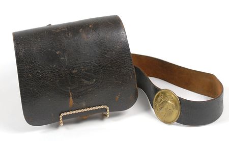 Lot #476 Civil War Union Army Model 1864 Cartridge Box with Sling - Image 1