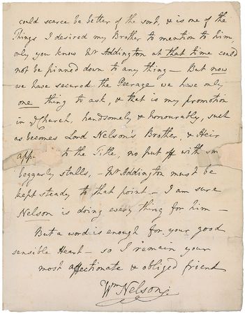 Lot #304 William Nelson: “We must heartily pray God,” writes the vice-admiral’s brother, “to preserve him, as He has hitherto done, from the perils of the seas & from the efforts of the Enemy” - Image 13