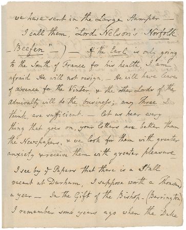 Lot #304 William Nelson: “We must heartily pray God,” writes the vice-admiral’s brother, “to preserve him, as He has hitherto done, from the perils of the seas & from the efforts of the Enemy” - Image 21