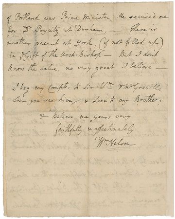 Lot #304 William Nelson: “We must heartily pray God,” writes the vice-admiral’s brother, “to preserve him, as He has hitherto done, from the perils of the seas & from the efforts of the Enemy” - Image 22