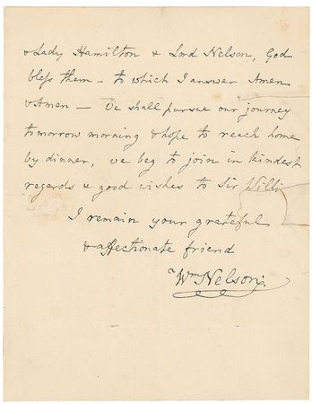 Lot #304 William Nelson: “We must heartily pray God,” writes the vice-admiral’s brother, “to preserve him, as He has hitherto done, from the perils of the seas & from the efforts of the Enemy” - Image 24