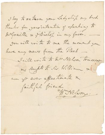 Lot #304 William Nelson: “We must heartily pray God,” writes the vice-admiral’s brother, “to preserve him, as He has hitherto done, from the perils of the seas & from the efforts of the Enemy” - Image 28