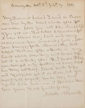Lot #306 Horatio Nelson and Lady Emma Hamilton: Ill at heart and adrift in stormy seas, Lord Nelson writes home: “How I am praying for the admiralty” - Image 2