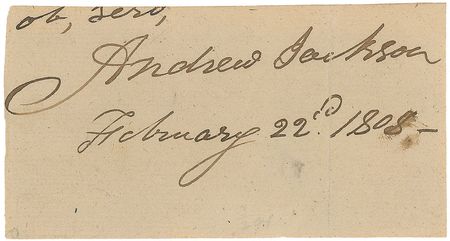 Lot #20 Andrew Jackson Signature