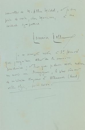 Lot #695 Romain Rolland Handwritten Letter Signed - Image 2