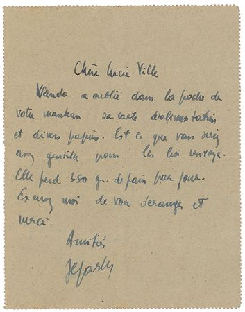 Lot #698 Jean-Paul Sartre: Sartre fears starvation in occupied Paris - Image 1