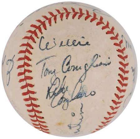 Lot #1091 DiMaggio, Martin, and Conigliaro Baseball - Image 3