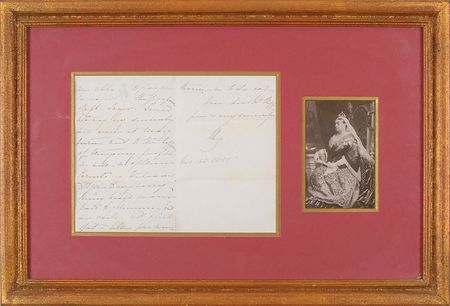 Lot #389 Queen Victoria Handwritten Letter Signed - Image 1