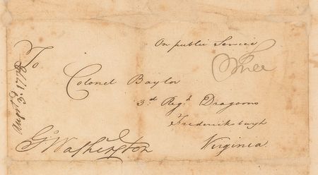 Lot #3 George Washington: Revolutionary War–dated cover to his first aide-de-camp - Image 2