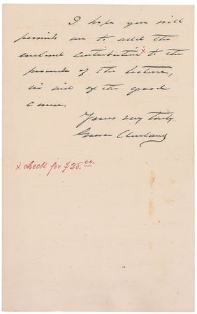 Lot #68 Grover Cleveland: Contributing to a charity “devoted to the poor of the District of Columbia without regard to ‘race, religion, color or condition’” during the “season of Christmas jubilation” - Image 3