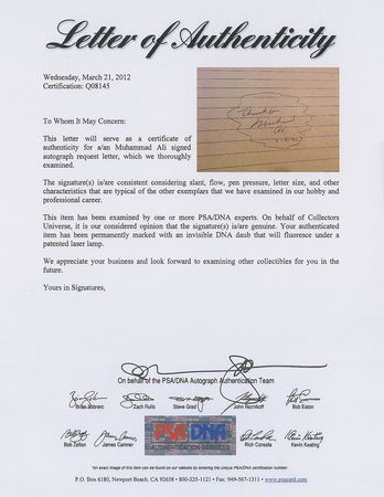 Lot #1062 Muhammad Ali Signature - Image 3