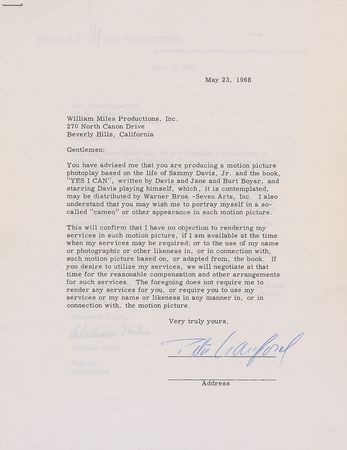 Lot #1006 Peter Lawford Signed Document - Image 1