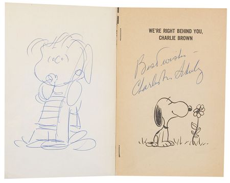 Lot #654 Charles Schulz: Fantastic Charlie Brown first edition, highlighted by a rare sketch of Linus - Image 1