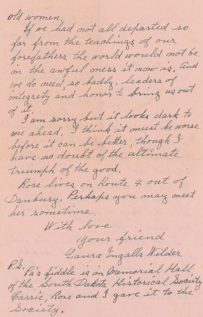 Lot #714 Laura Ingalls Wilder: Wilder reminisces about the “the days of my girlhood” and the legacy of Pa’s fiddle - Image 2