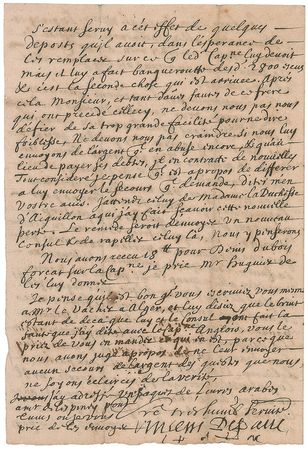 Lot #222 Vincent de Paul: Exceedingly rare 1660 letter by St. Vincent de Paul, arranging for ransoms to liberate Christians held captive - Image 4