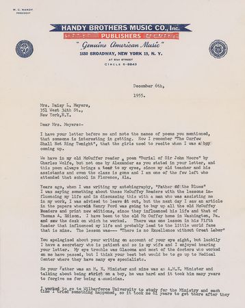 Lot #867 W. C. Handy Typed Letter Signed - Image 1