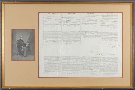 Lot #26 John Tyler: Ship’s papers for a whaling