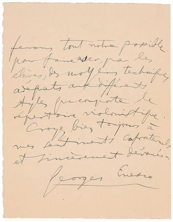 Lot #761 Georges Enesco Handwritten Letter Signed - Image 2