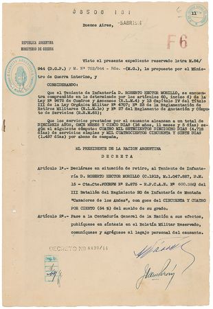 Lot #383 Juan Peron Signed Documents - Image 1