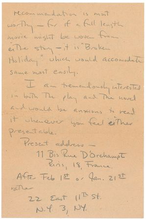 Lot #931 Paul Newman: ?I am tremendously interested in both the play and the novel and would be anxious to read it? - Image 2