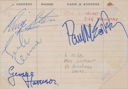 Lot #794 Beatles: Lennon and Starr Signatures - Image 2